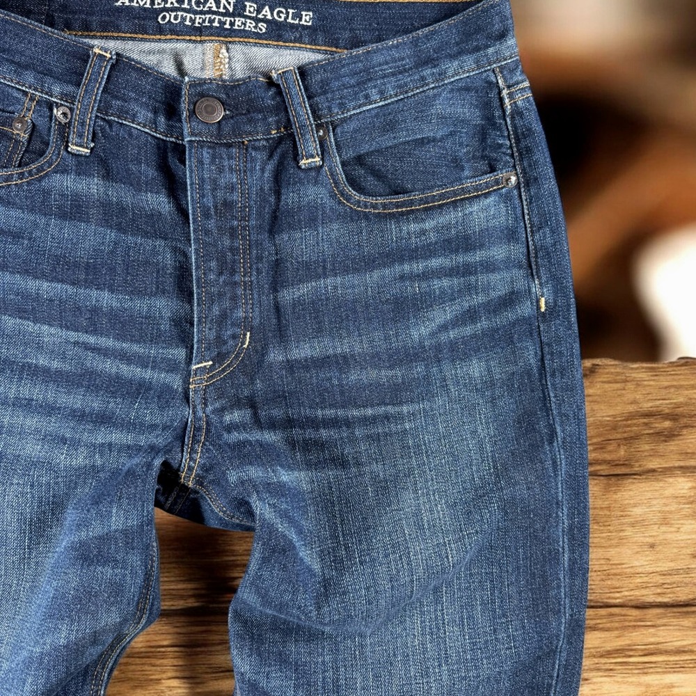 American Eagle Jeans Women 8 Vintage Hi Rise Straight Leg‎ Whiskered Retro